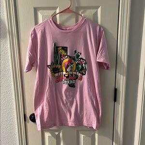Pink Short Sleeve Tee with Vibrant Graphic